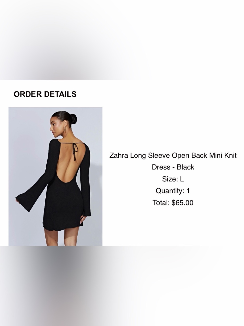 MESHKI Zahra Long Sleeve Open Back Dress